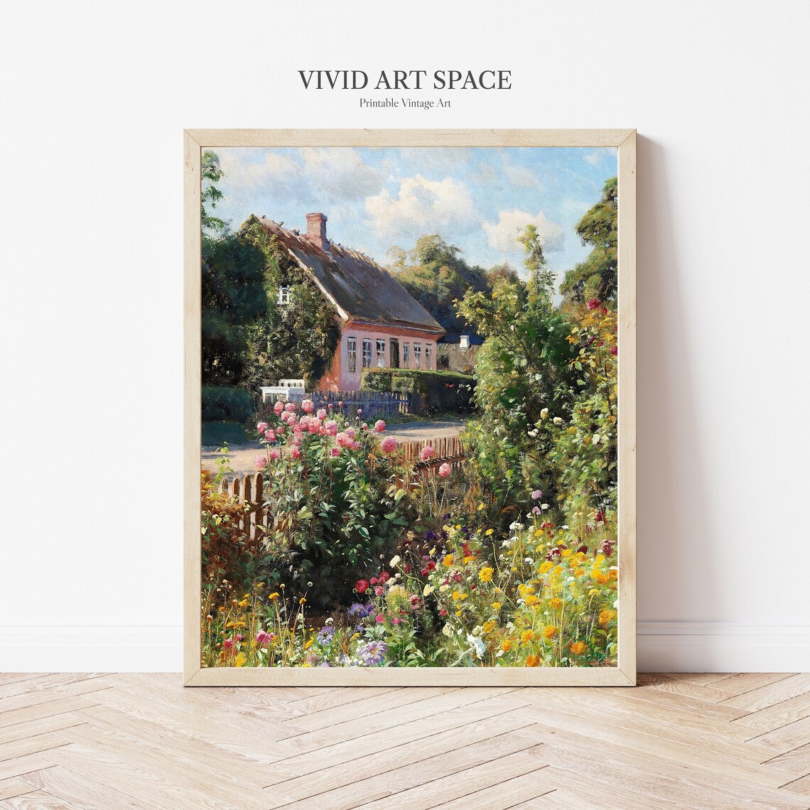 Flowers In A Garden Rustic Country Art Print - Image 2