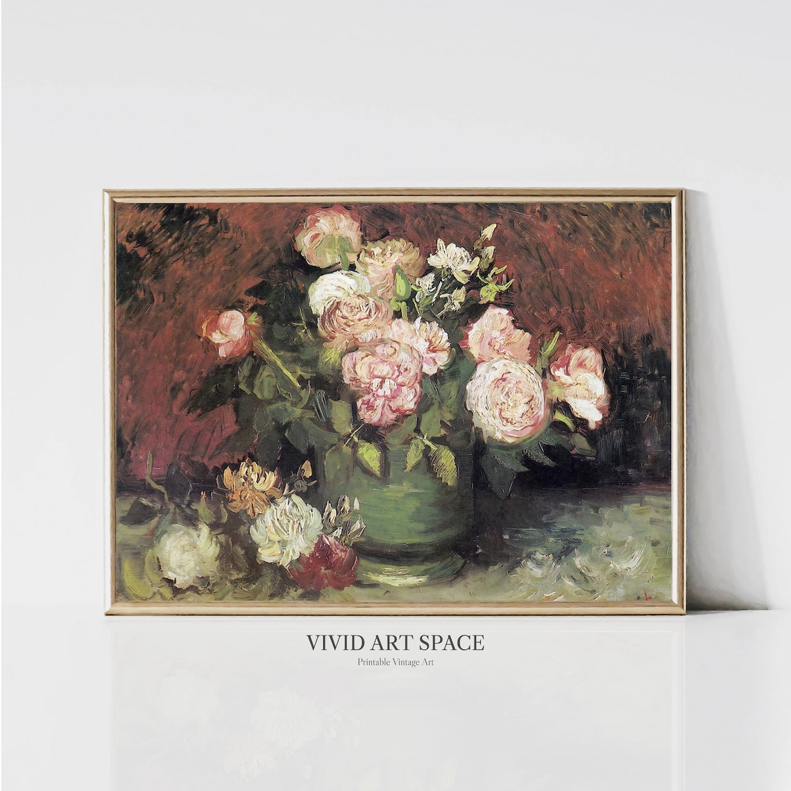 Vincent Van Gogh Peonies and Roses Vintage Floral Art Print