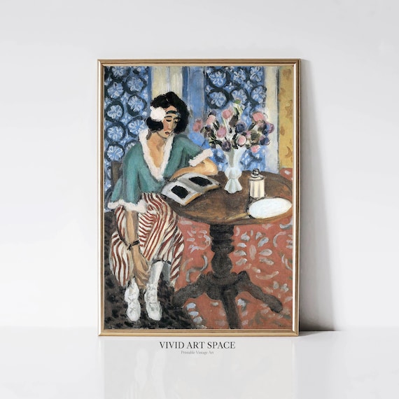 Henri Matisse Woman Reading Fauvism Woman Portrait Painting Modern Colorful Art Print Printable Wall Art