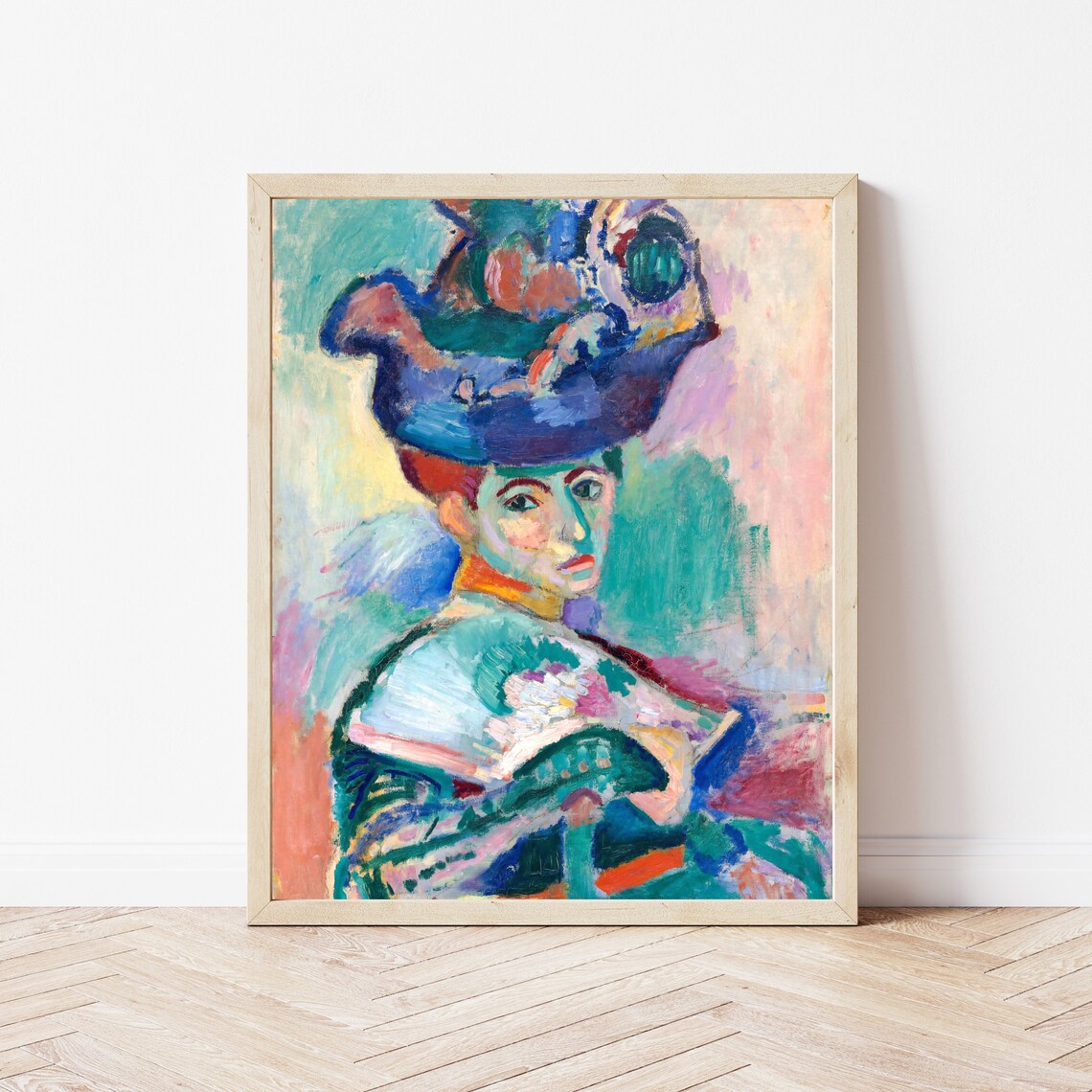 Matisse Woman With A Colorful Hat Fauvist Portrait Painting Poster - Image 3