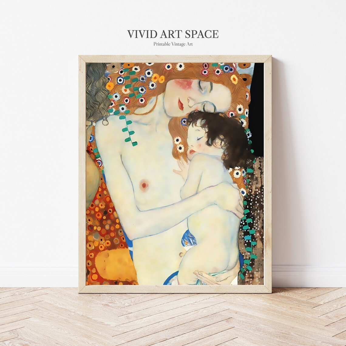 Klimt Mother And Child Art Nouveau Poster Print - Image 2