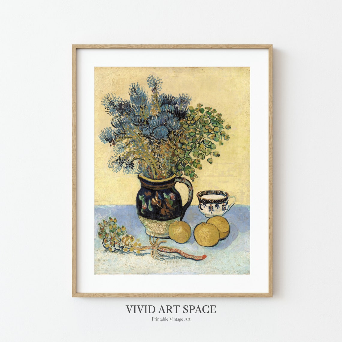 Van Gogh Cornflower Bouquet Vase Still Life Lemons 1890 Poster - Image 2