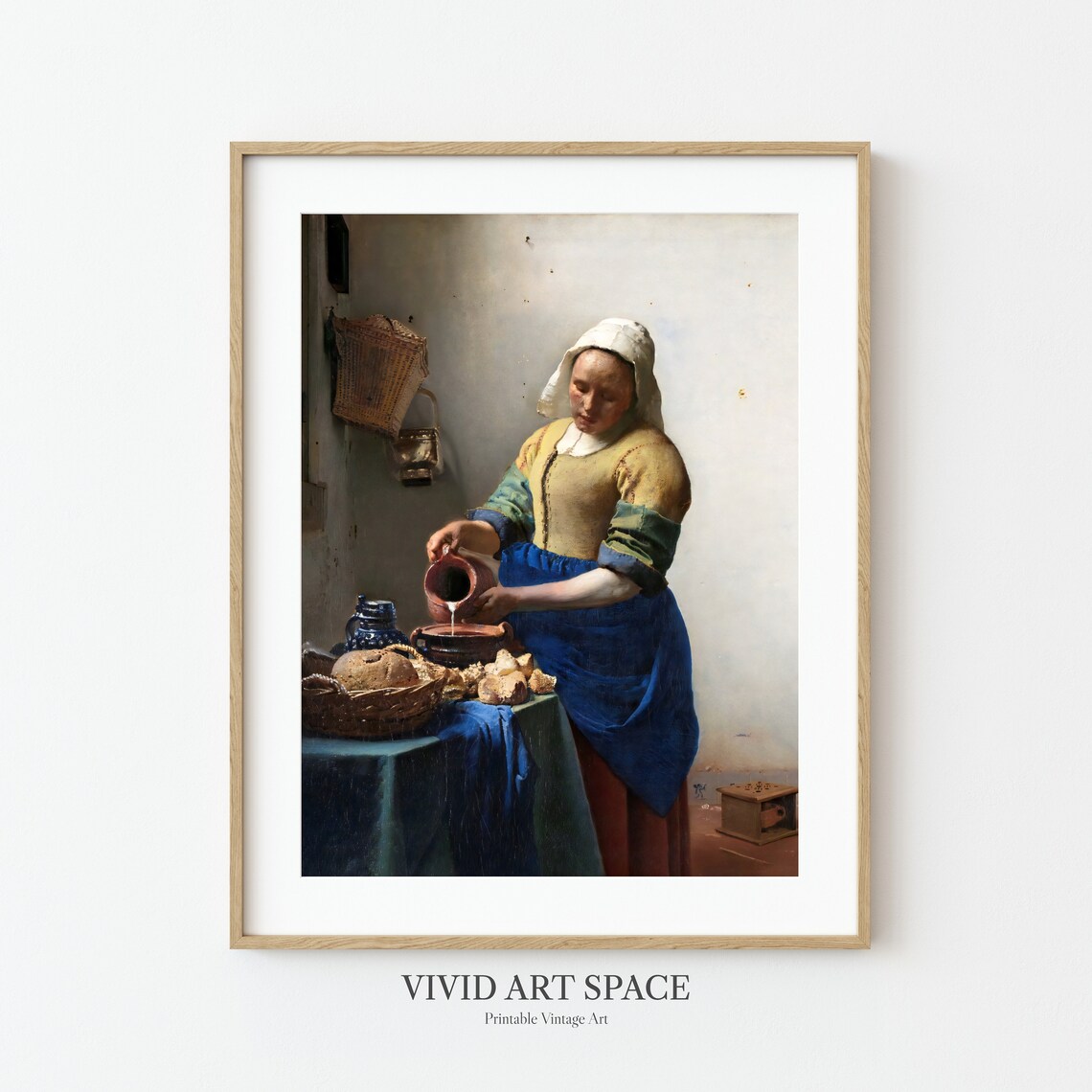 Milkmaid by Johannes Vermeer, Vintage Portrait Print