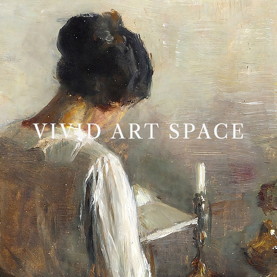 Vintage Woman Portrait Painting, Light Academia Print - Image 2