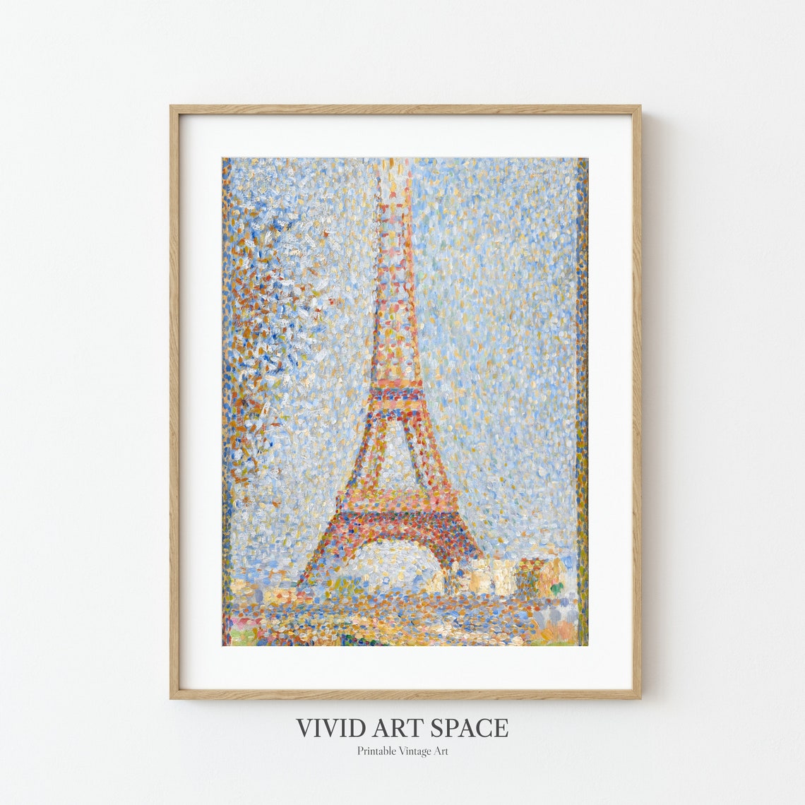 Georges Seurat Pointillist Eiffel Tower Paris Blue Sky Art Poster - Image 3