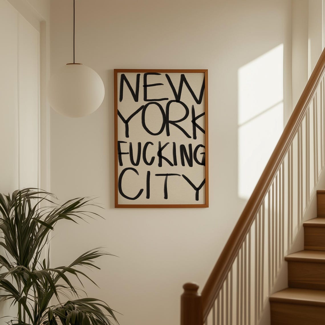 New York Fucking City Bold Hand Painted Typography Urban Poster