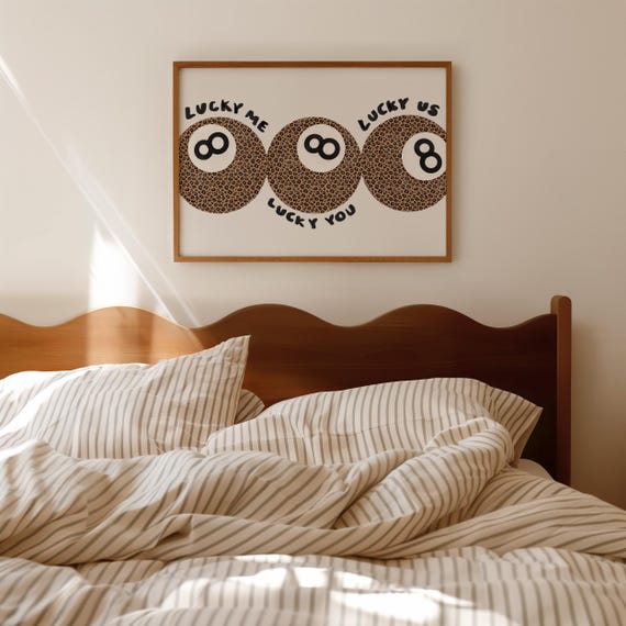 Lucky Me You Leopard Billiards Wall Art Print