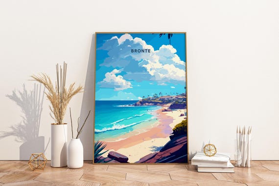 Bronte Sydney Australia Travel Print Poster Wall Art Vintage