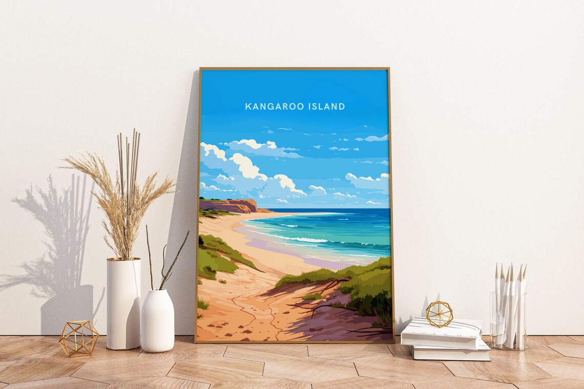 Kangaroo Island Australia Travel Print Poster Wall Art Vin