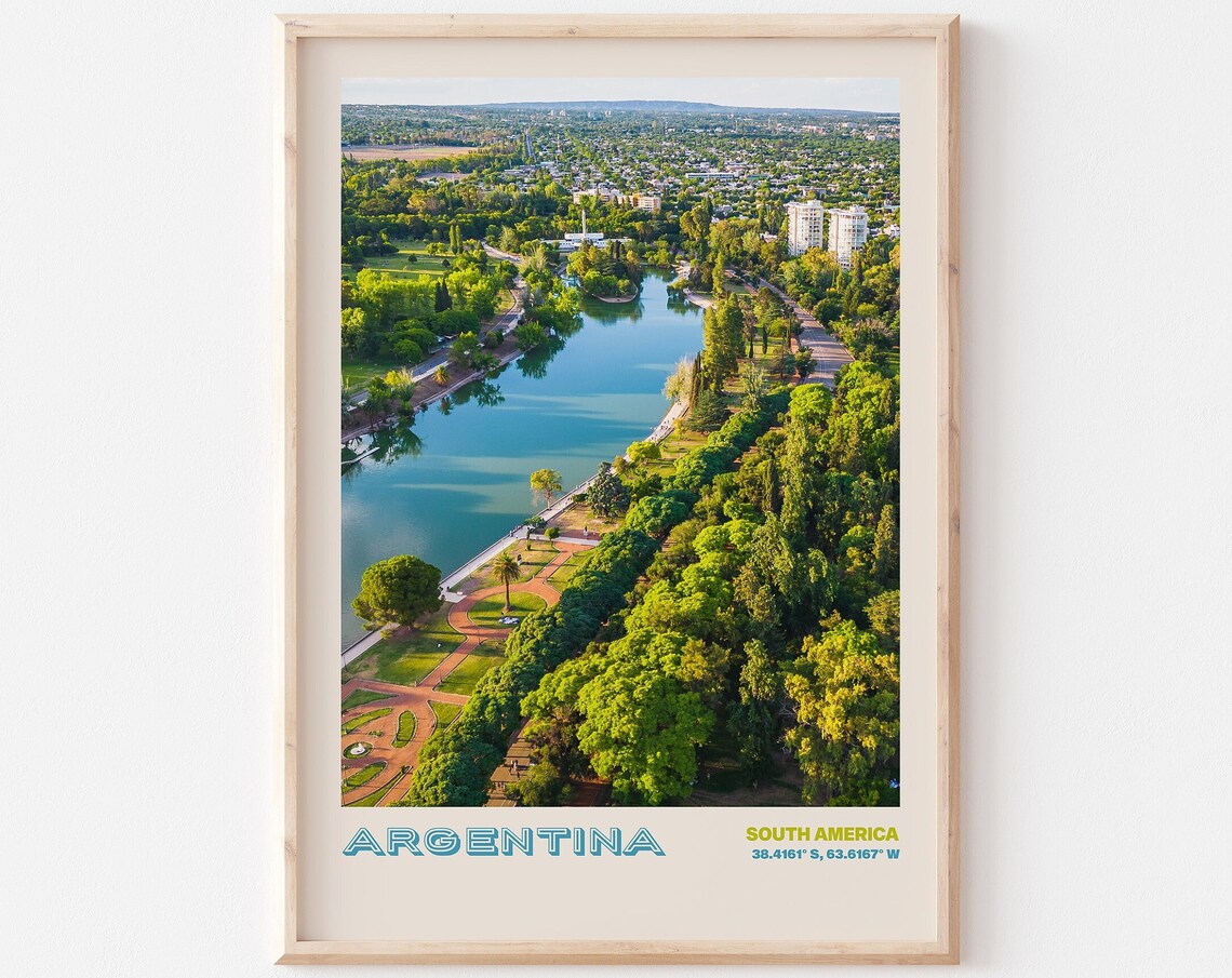 Argentina South America Aerial View of City Park Lake Poster