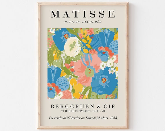 Pretty Abstract Flowers Flower Market Print Matisse Flower Poster Cut Out Matisse Print Matisse Plant Flower A2 A3 A4 A5 Exhibition