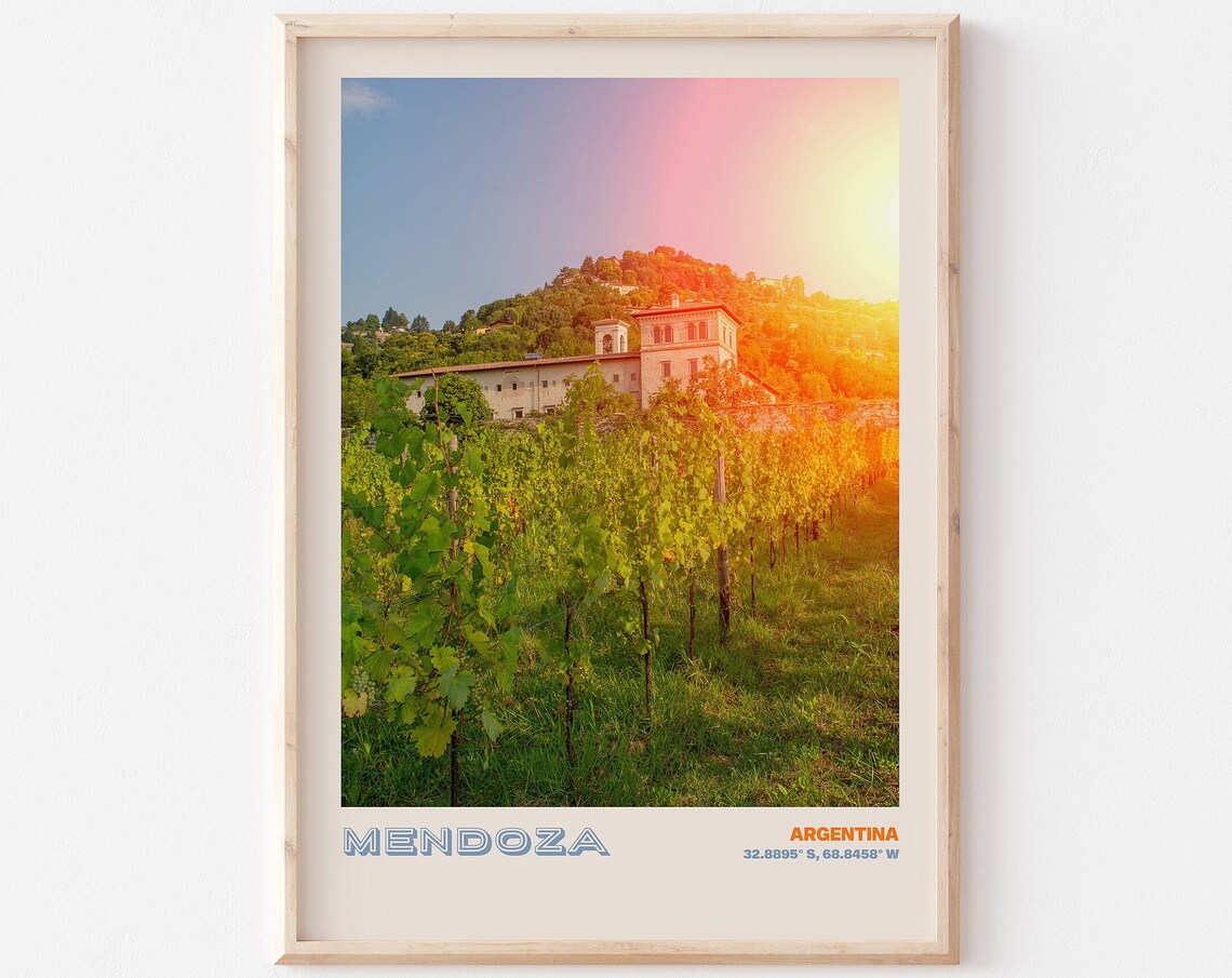 Mendoza Travel Poster Mendoza Print Mendoza Photo Print Mendoza Wall Decor Mendoza Travel Art Argentina Picture Mendoza 4