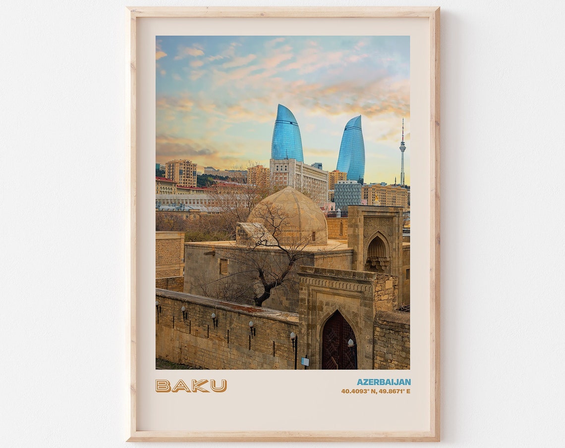 Baku Travel Poster Baku Print Baku Photo Print Baku Wall Decor Baku Travel Art Baku Azerbaijan Picture Baku 3