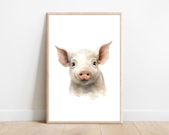 Pig Nursery Print Pig Nursery Wall Art Pig Nursery Decor Nursery Animal Farm Print Nursery Animal Farm Decor Print