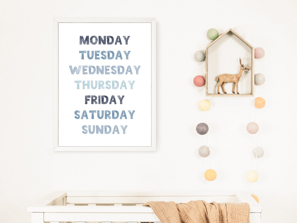 Blue Gradient Days Of The Week Educational Classroom Wall Poster - Image 2