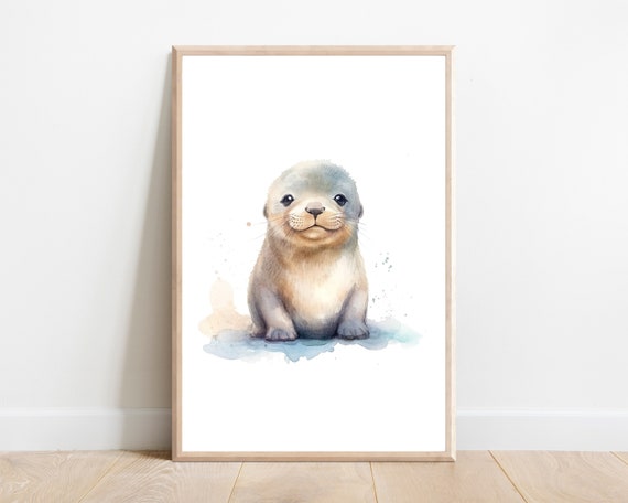 Seal Nursery Art Print, Nursery Decor