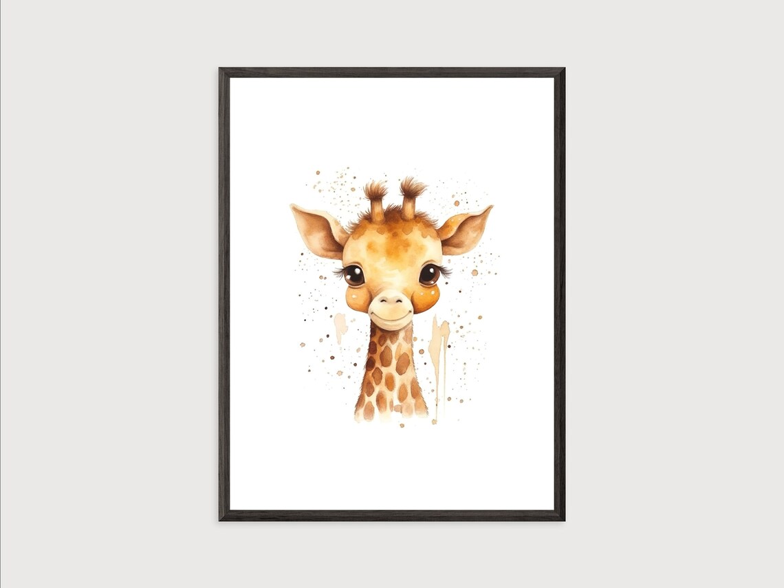 Baby Giraffe Watercolor Art Print, Nursery Decor - Image 2