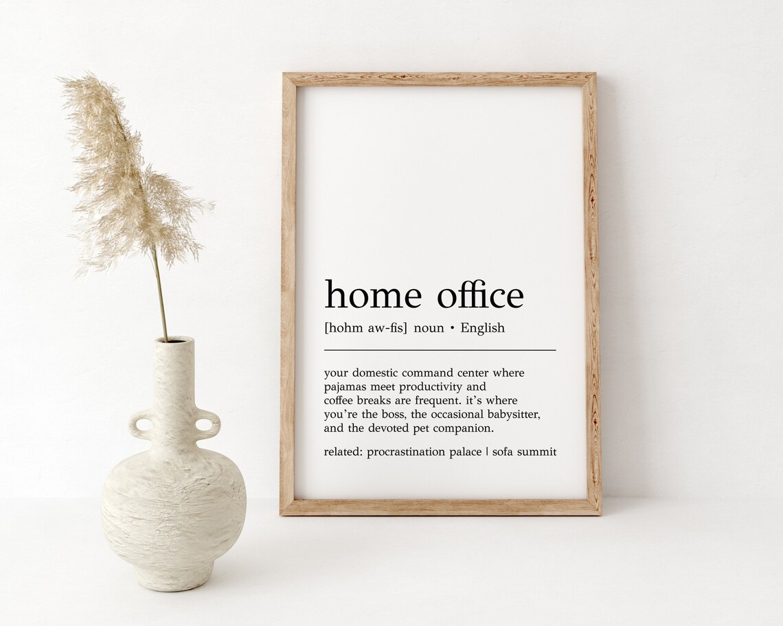 Home Office Definition Funny Typography Art Print - Image 2