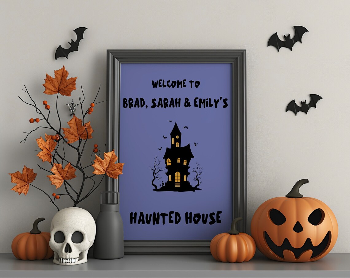 Welcome to the Smith Family Haunted House Personalized Halloween Poster - Image 4