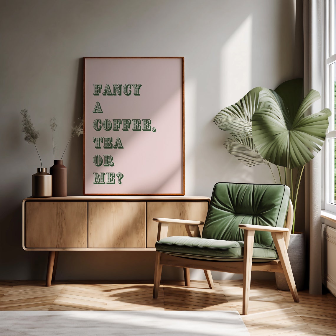 Fancy A Coffee Tea Or Me Kitchen Quote Print Funny Saying Print Typography Poster Tea Wall Art Tea Print Coffee Print Kitchen Prints - Image 2