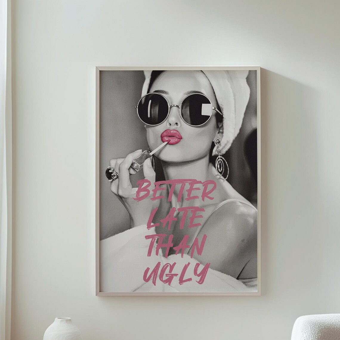 Audrey Hepburn Better Late Than Ugly Vintage Poster
