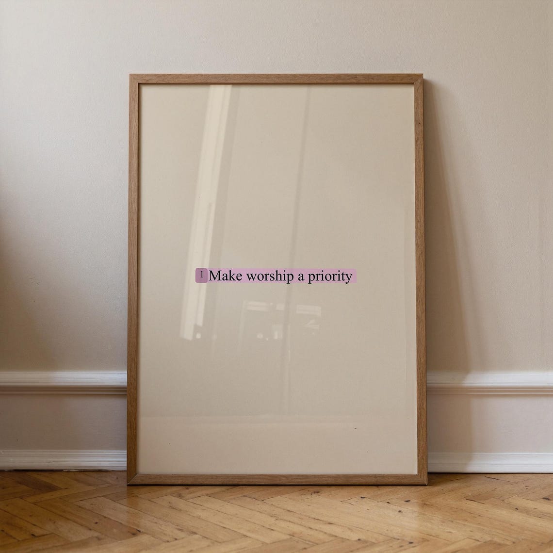 Make Worship a Priority Minimalist Christian Scripture Poster