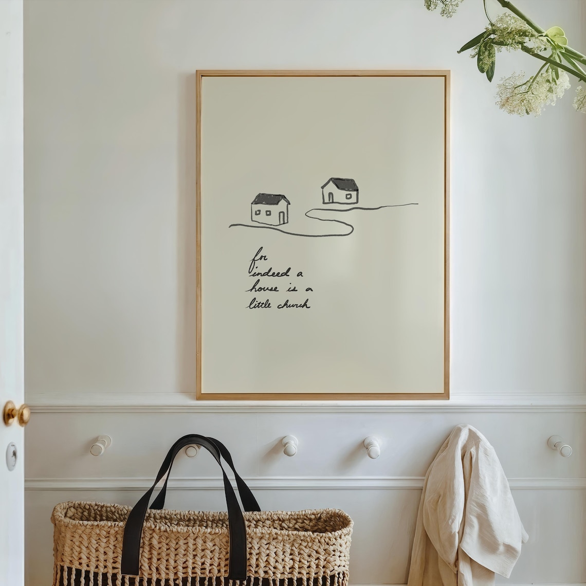 A House Is Little Church, Minimalist Art Print