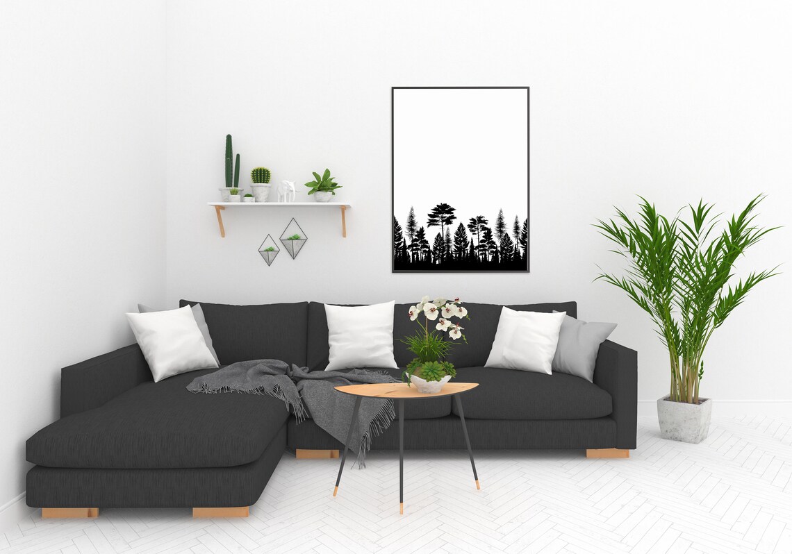 Simple Forest Poster, Contemporary Minimal Art Print