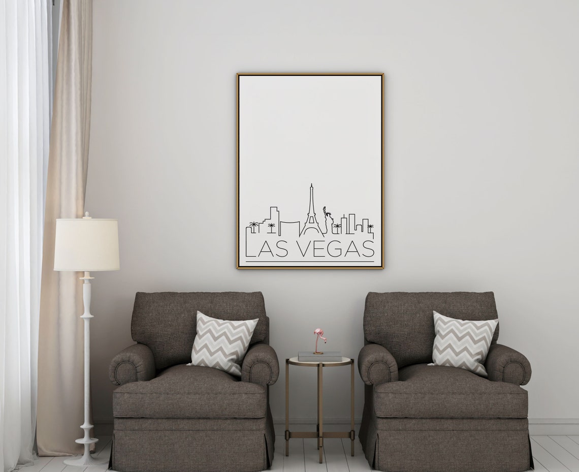 Las Vegas Nevada Eiffel Tower Minimalist Skyline Line Art Poster - Image 2