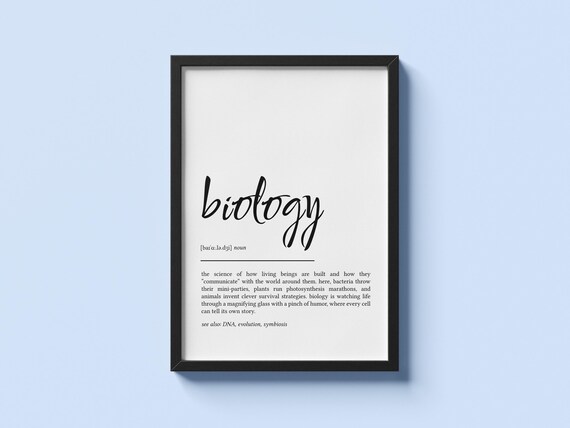 Biology Definition Funny Dictionary Style Science Classroom Decor Poster