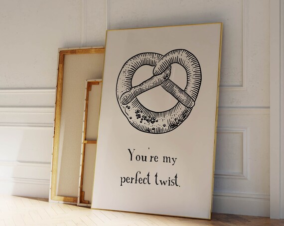 Pretzel Poster Vintage Kitchen Wall Art Trendy Home Decor Kitchen Quote Print Nyc Food Print Art Retro Print Cute Kitchen Art