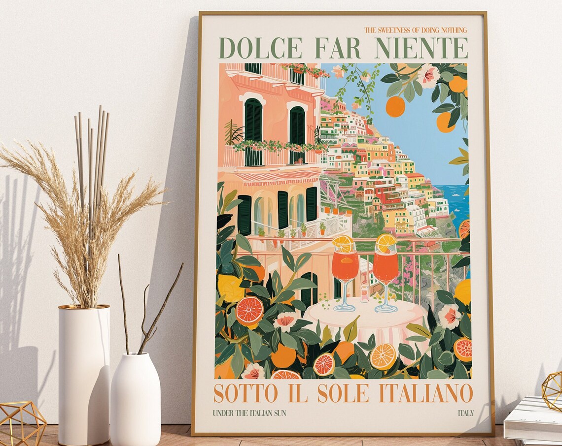 Dolce Far Niente Italian Spritz Positano Art Print