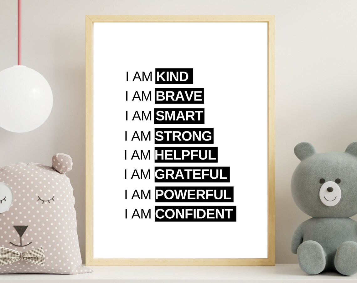 I Am Kind Brave Smart Strong Kids Affirmations Highlight Poster - Image 5