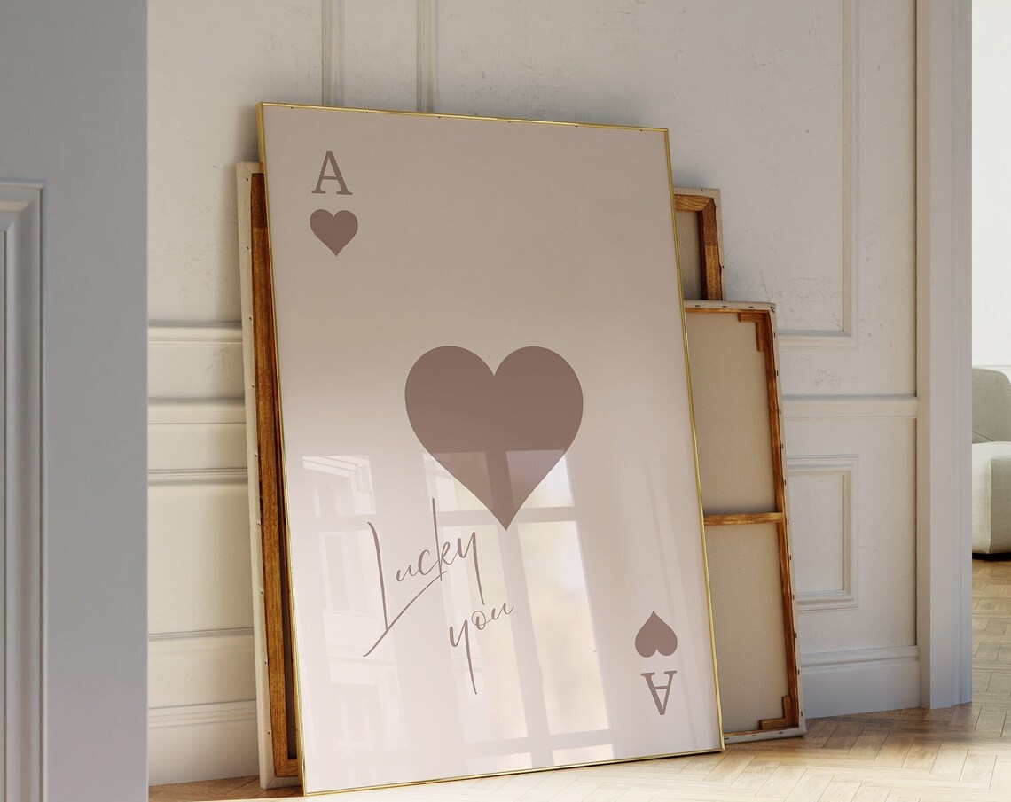 Ace Of Hearts Retro Art Print, Preppy Y2k Decor