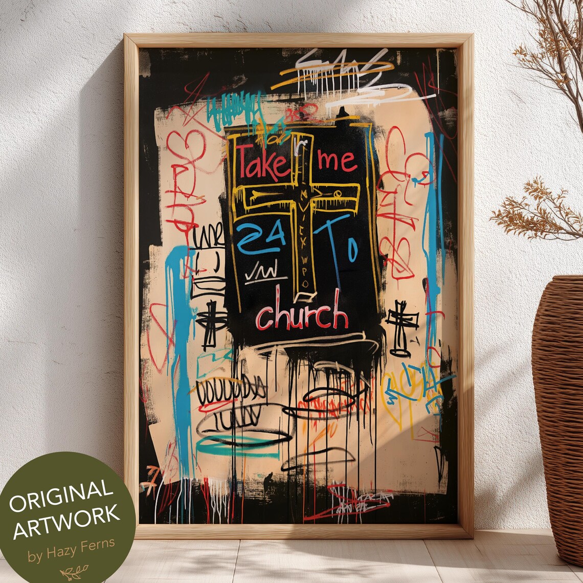 Take Me To Church Graffiti Art Poster Urban Street Style Bold Edgy Decor