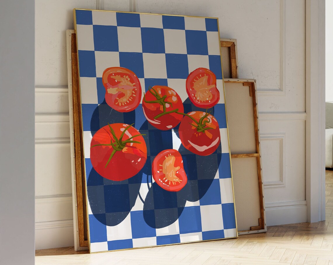 Tomato Retro Food Art Print, Eclectic Kitchen Decor - Image 4