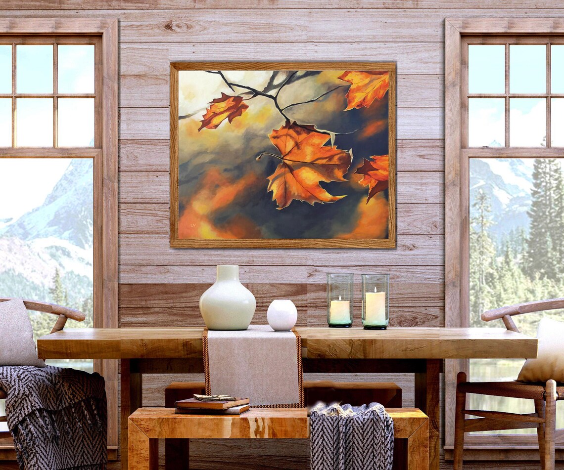Autumn Maple Leaf Painting Art Print, Fall Botanical - Image 6
