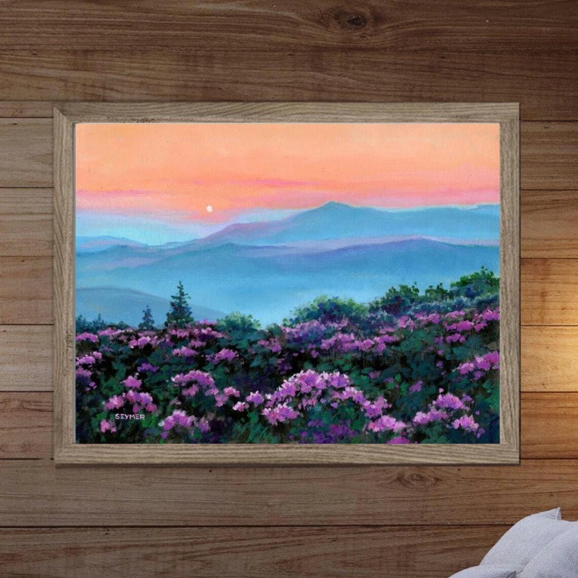 Sunset Mountains Art Print, Blue Ridge Landscape