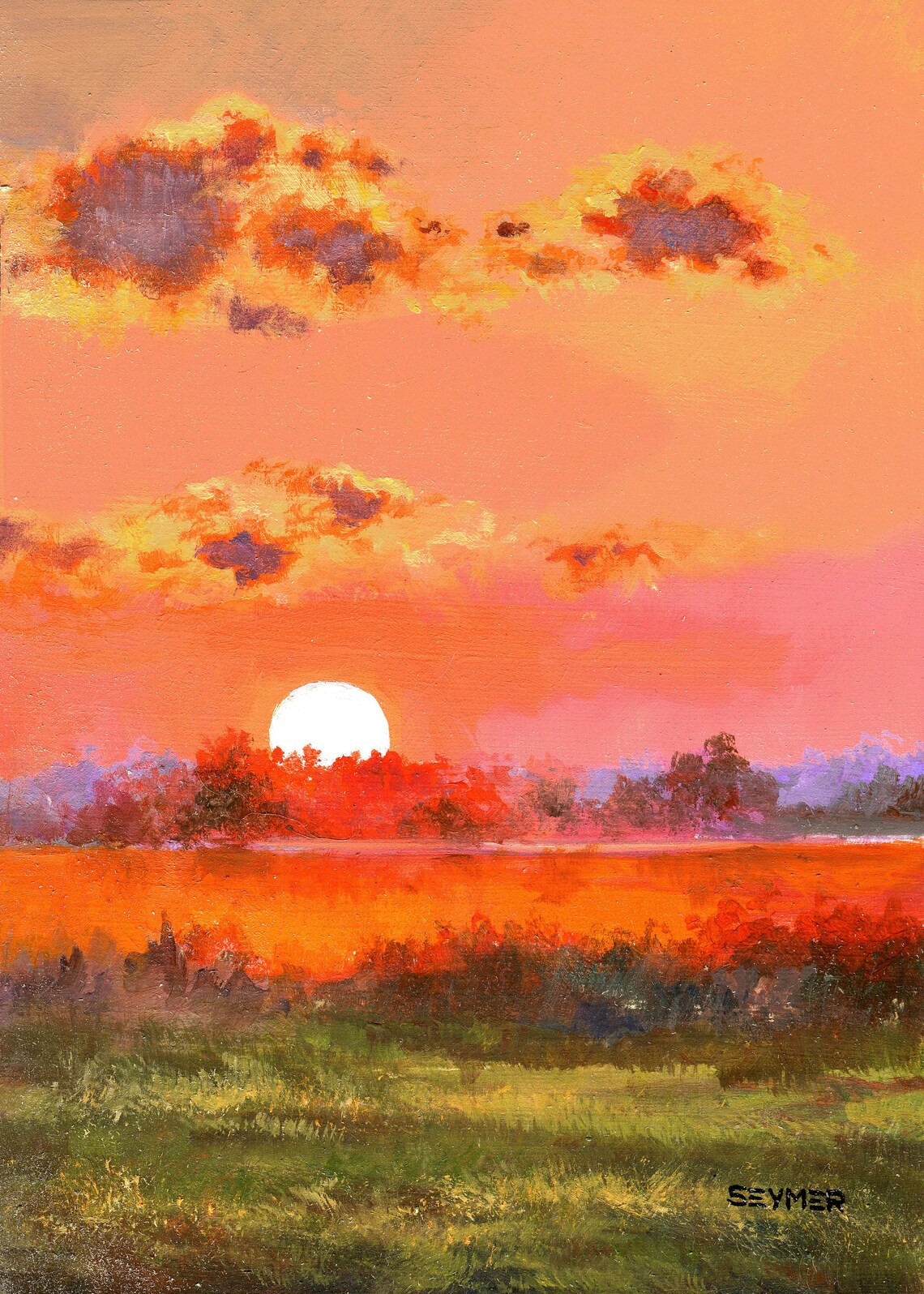 Impressionist Sunset Landscape Art Print, Warm Colors - Image 6