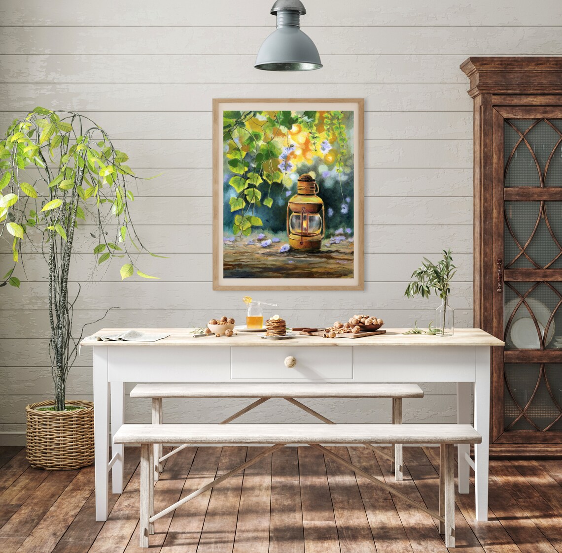 Botanical Oil Painting, Vintage Floral Kitchen Art Print - Image 4