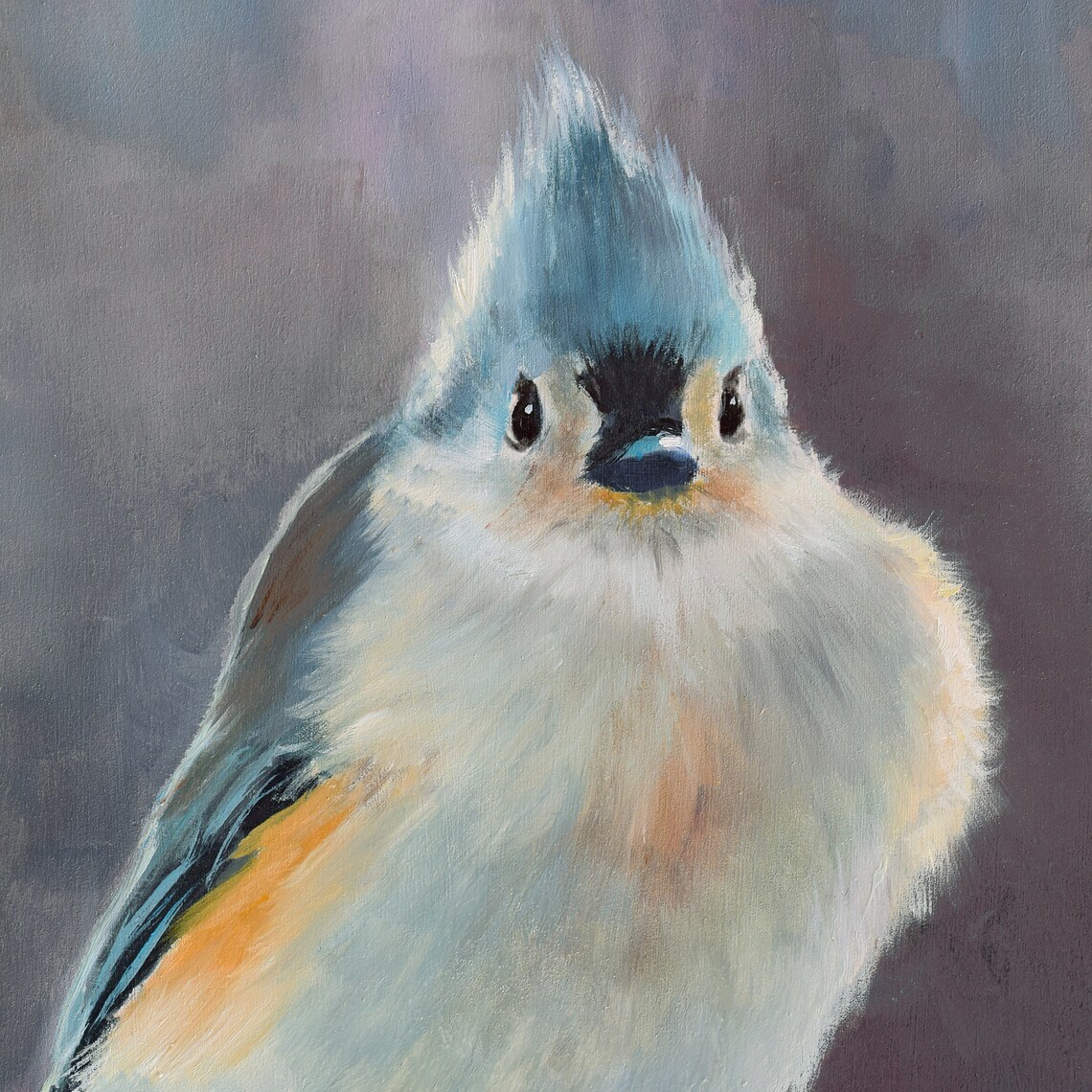 Titmouse Bird Oil Painting Art Print, Country House - Image 5