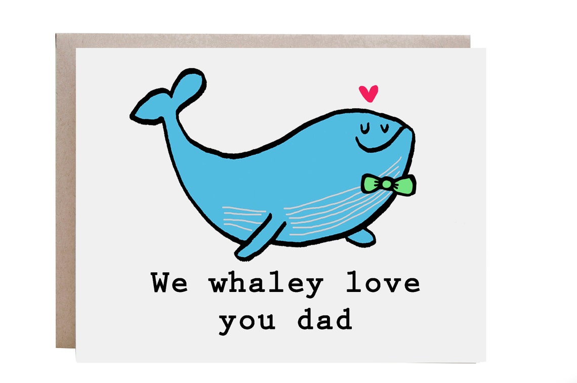 We Whaley Love You Dad Bowtie Whale Father's Day Card Poster