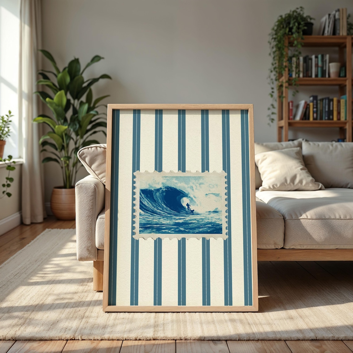 Vintage Beach Ocean Surf Coastal Travel Poster