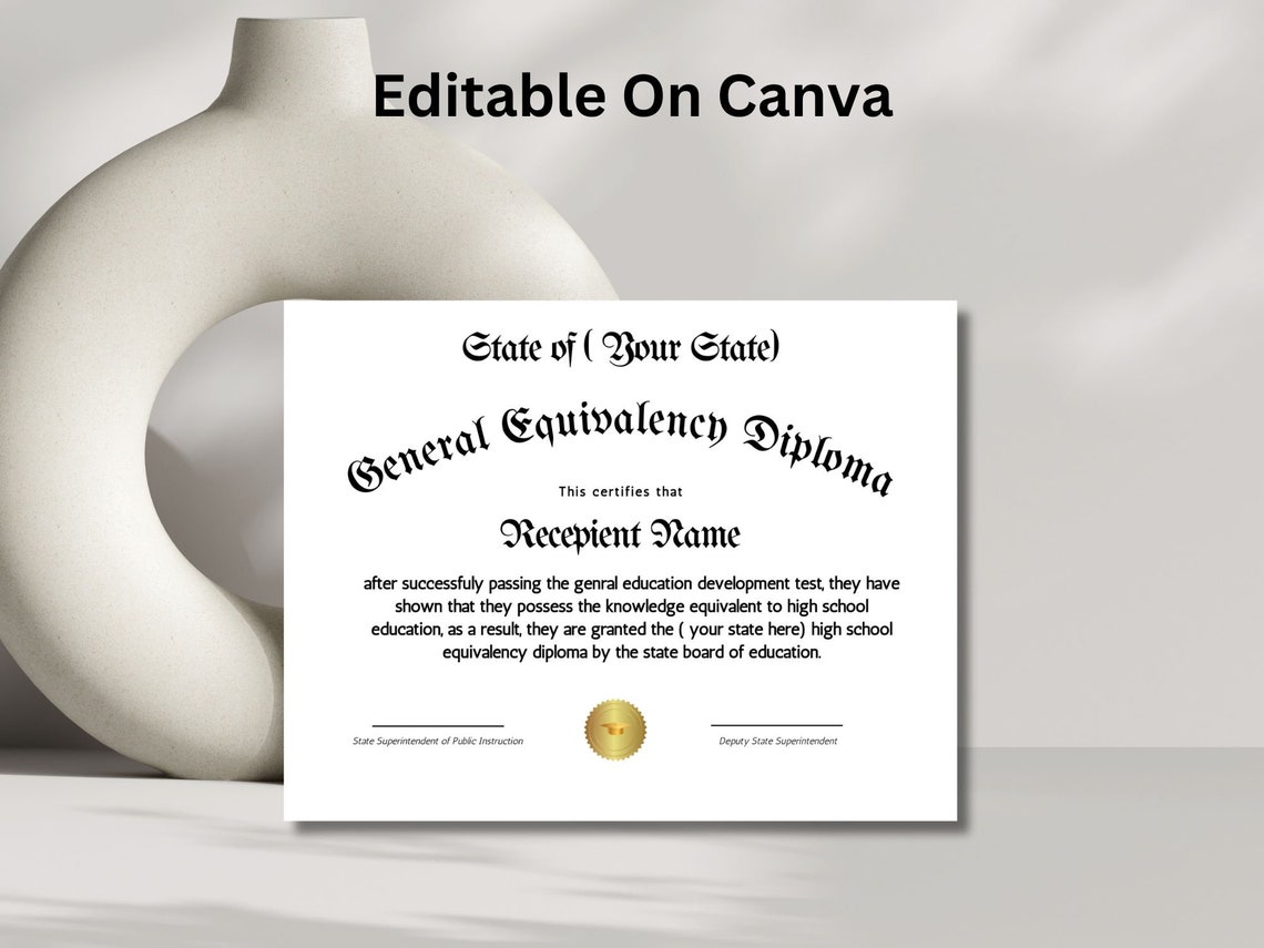 Editable GED Diploma Certificate Canva Template Personalized Print - Image 5