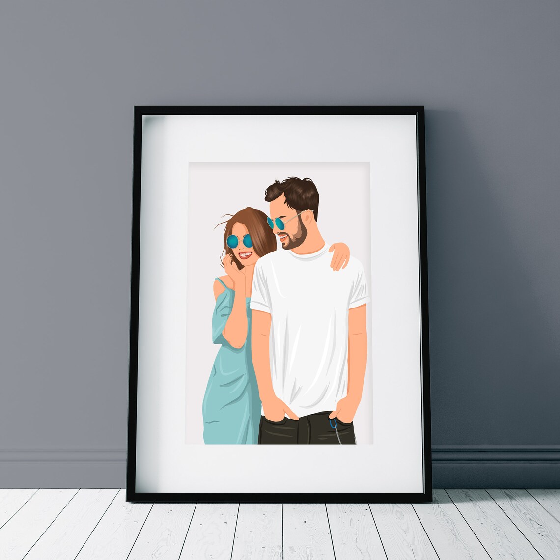 Custom Portrait, Minimalist Valentine’s Day Gift