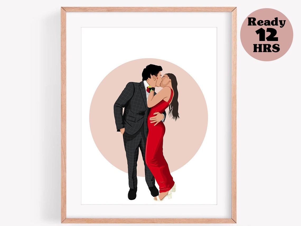 Custom Portrait Gifts Personalized Illustration From Photo Unique Gift Custom Portrait Gift Gift For Her