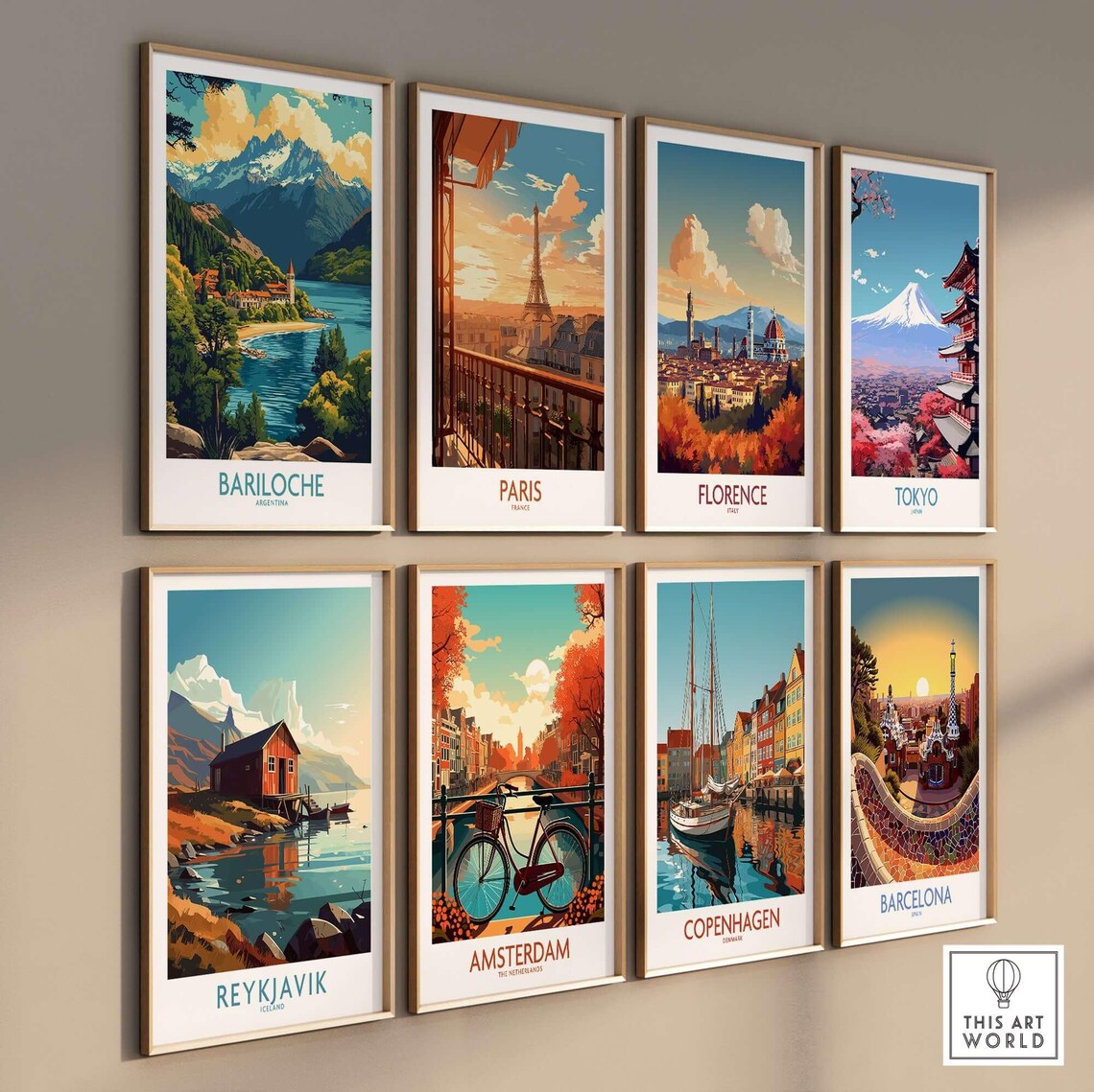 Bariloche Argentina Lakeside Resort Mountain Lake Travel Poster - Image 3