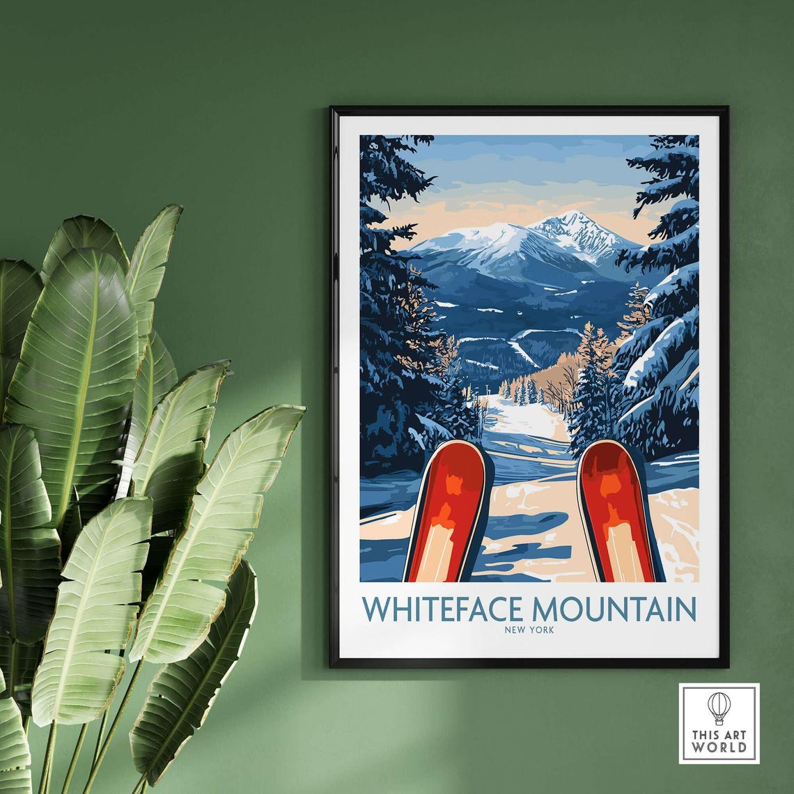 Whiteface Mountain Ski Resort Poster, Ski Lodge Art - Image 2