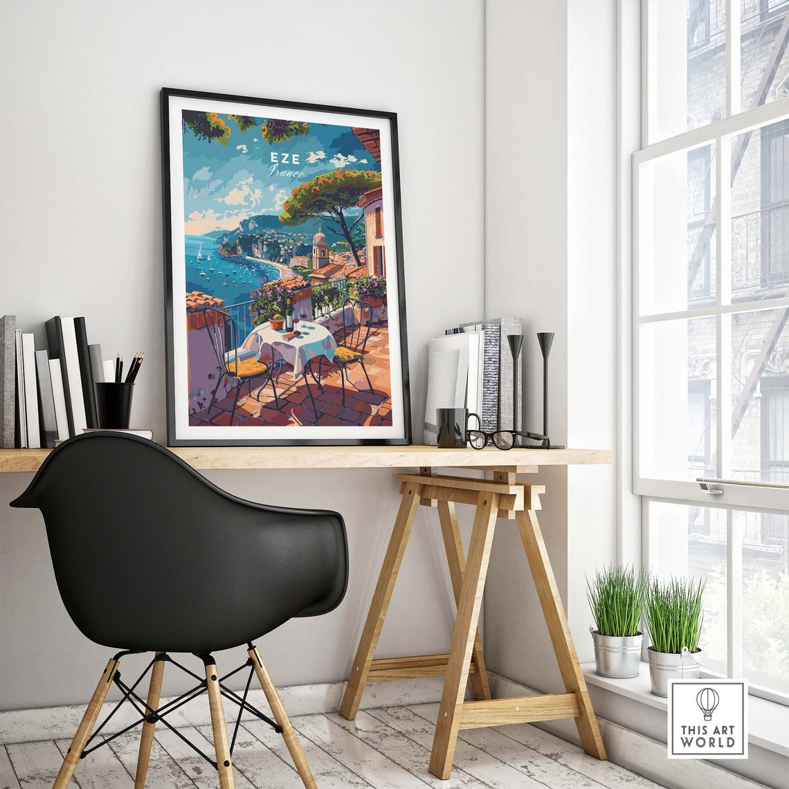 Eze Travel Poster France Travel Poster Eze Artwork Poster Gift French Riviera Home Decor Eze Illustration Art Lover France Print Cte Dazur - Image 4