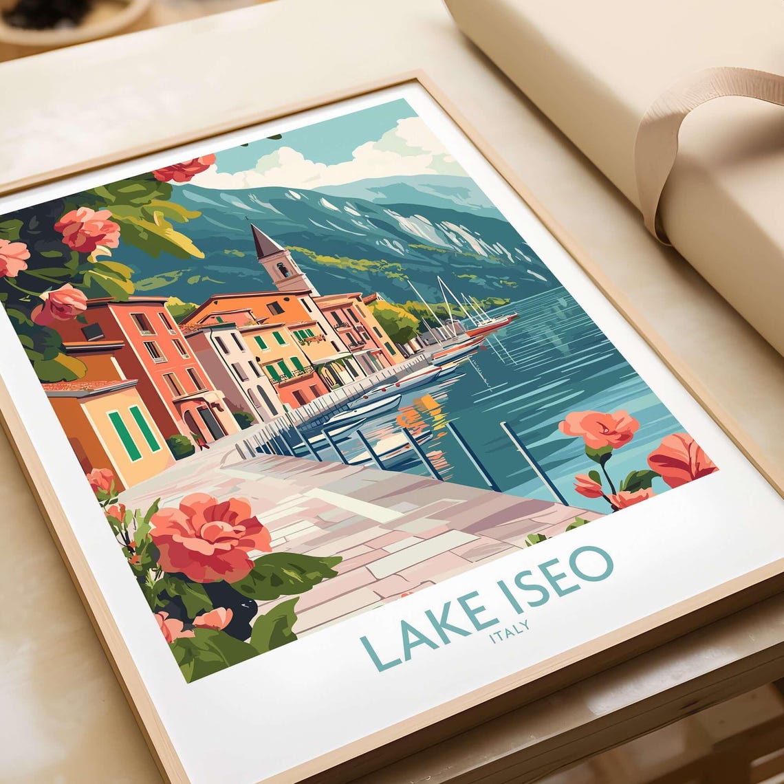 Lake Iseo Art Print Italy Lake Iseo Travel Print Wall Art Lake Iseo Wall Hanging Home Decor Lake Iseo Gift Art Lovers Italy Wall Art Print